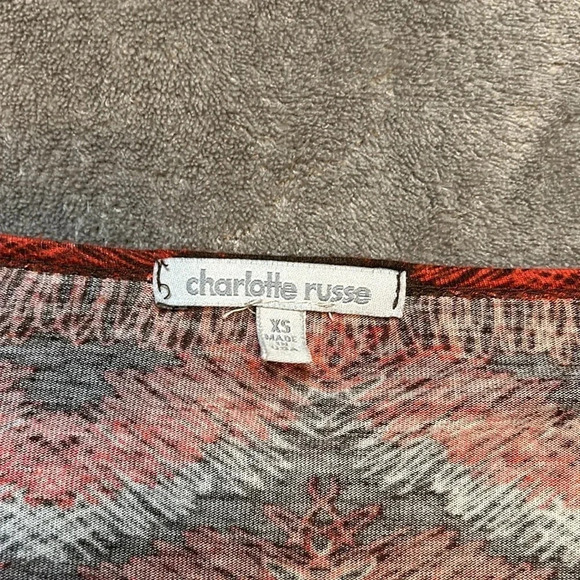 Charlotte Russe Tribal Print Blouse | Colorful Blouse | Rainbow | Tribal Print - Picture 3 of 8